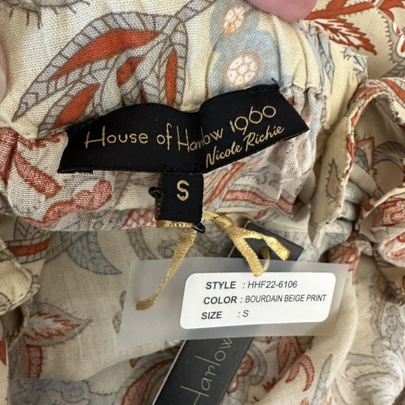 NEW House of Harlow 1960 Boho Maxi Dress SMALL Flutter Sleeves - w/ Pockets - Picture 9 of 10